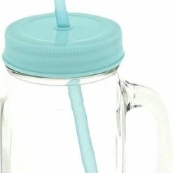Masonjar 4x Stuks Glazen Mason Jar Drinkbekers Kunstof Schroefdeksel En Rietje 400 Ml - Fruit Shakes -Stroller shop 385x840 3