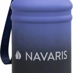 Navaris Fitness Drinkfles 1,3 Liter - Lichte Waterfles Van Roestvrij Staal Blauw - Grote Blauwe Waterfles RVS Voor Sport, Fitness, Yoga En Kamperen -Stroller shop 424x840 4
