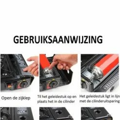 Merkloos Campingland - Portable GAS Stove - Camping Kooktoestel - Kookbrander - Gasbranders- Kookstel - Draagbaar Gasfornuis INCLUSIEF KOFFER -Stroller shop 462x840 2