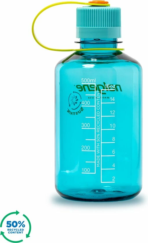 Nalgene Narrow Mouth Bottle - Drinkfles - 16oz - BPA Free - SUSTAIN - Cerulean 5 Nalgene Narrow Mouth Bottle - Drinkfles - 16oz - BPA Free - SUSTAIN - Cerulean - Afbeelding 3