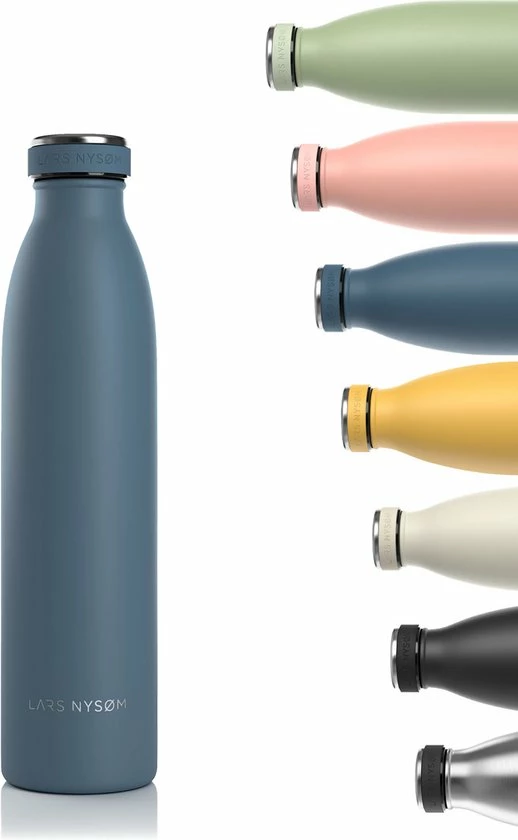LARS NYSØM Roestvrijstalen Drinkfles 'Ren' 750ml Blue Stone 3 LARS NYSØM Roestvrijstalen Drinkfles 'Ren' 750ml Blue Stone