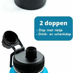 Quality Needz Drinkfles - Aqua Blue - 1 Liter - Extra Dop Met Rietje & Drinktuit - Waterfles Met Rietje - Isoleerfles - BPA Vrij - Lekvrij -Stroller shop 532x840 2