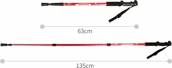 Isoproducts Gecertificeerd. Nordic Walkingstokken-Isoproducts Pro - Serie A- Verstelbaar - Rood - Incl Voetjes & Hoes . 5 Isoproducts Gecertificeerd. Nordic Walkingstokken-Isoproducts Pro - Serie A- Verstelbaar - Rood - Incl Voetjes & Hoes . - Afbeelding 3