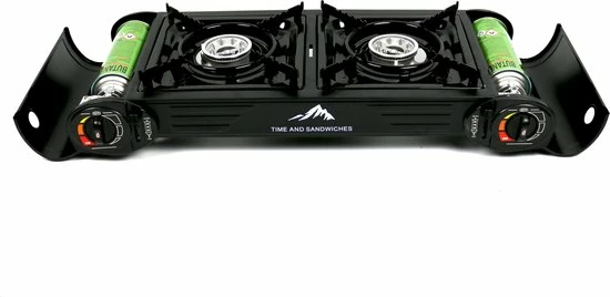 Time And Sandwiches T&S - Draagbaar Dubbel Gasvuur Met Grillplaat - Camping Kooktoestel - Kookstel - Bakplaat - Gasfornuis - 2 Pits - Elektrische Ontsteking - Kookvuur - Kampeer Vuur 5 Time And Sandwiches T&S - Draagbaar Dubbel Gasvuur Met Grillplaat - Camping Kooktoestel - Kookstel - Bakplaat - Gasfornuis - 2 Pits - Elektrische Ontsteking - Kookvuur - Kampeer Vuur - Afbeelding 3