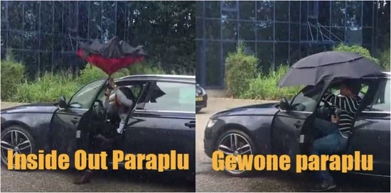 Merkloos Impliva RU-6 Inside Out Windproof Paraplu - Dubbeldoeks - Ø 107 Cm - Zwart/Rood 8 Merkloos Impliva RU-6 Inside Out Windproof Paraplu - Dubbeldoeks - Ø 107 Cm - Zwart/Rood - Afbeelding 6