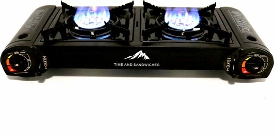 Time And Sandwiches T&S - Draagbaar Dubbel Gasvuur Met Grillplaat - Camping Kooktoestel - Kookstel - Bakplaat - Gasfornuis - 2 Pits - Elektrische Ontsteking - Kookvuur - Kampeer Vuur 7 Time And Sandwiches T&S - Draagbaar Dubbel Gasvuur Met Grillplaat - Camping Kooktoestel - Kookstel - Bakplaat - Gasfornuis - 2 Pits - Elektrische Ontsteking - Kookvuur - Kampeer Vuur - Afbeelding 5