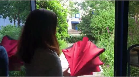 Merkloos Impliva RU-6 Inside Out Windproof Paraplu - Dubbeldoeks - Ø 107 Cm - Zwart/Rood 9 Merkloos Impliva RU-6 Inside Out Windproof Paraplu - Dubbeldoeks - Ø 107 Cm - Zwart/Rood - Afbeelding 7