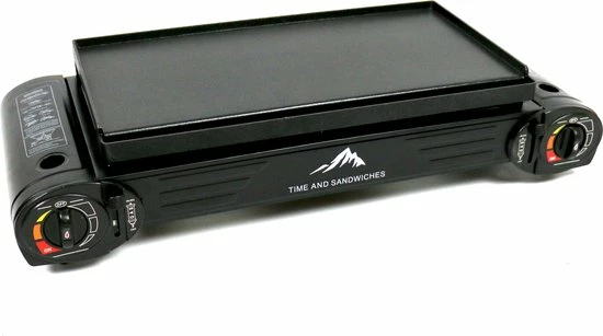 Time And Sandwiches T&S - Draagbaar Dubbel Gasvuur Met Grillplaat - Camping Kooktoestel - Kookstel - Bakplaat - Gasfornuis - 2 Pits - Elektrische Ontsteking - Kookvuur - Kampeer Vuur 3 Time And Sandwiches T&S - Draagbaar Dubbel Gasvuur Met Grillplaat - Camping Kooktoestel - Kookstel - Bakplaat - Gasfornuis - 2 Pits - Elektrische Ontsteking - Kookvuur - Kampeer Vuur