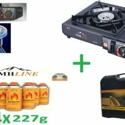 Merkloos Campingland - Portable GAS Stove - Camping Kooktoestel - Kookbrander - Gasbranders- Kookstel - Draagbaar Gasfornuis INCLUSIEF KOFFER