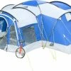 Skandika Nimbus 8 Tent – Tenten – Familietent - Campingtent – Voor 8 Personen – Koepeltent – Muggengaas – 3 Zwarte Slaapcabines - 215 Cm Stahoogte – 615 X 605 X 215 Cm (LxBxH) – 5000 Mm Waterkolom – Outdoor, Camping, Tuin – Kamperen – Blauw/wit -Stroller shop 550x351 8