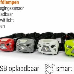 King Mungo Hoofdlamp LED Oplaadbaar - 200 Lumen - Grijs -Stroller shop 550x356