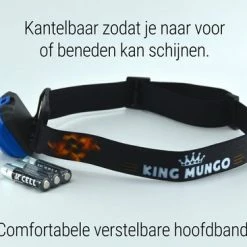 Hoofdlamp LED - Hoofdlampje Waterdicht - Incl AAA Batterijen - Blauw - King Mungo -Stroller shop 550x366 35