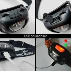 King Mungo Hoofdlamp LED Oplaadbaar - 200 Lumen - Grijs -Stroller shop 550x412 5