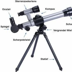 SmartImprove Kindertelescoop (20X-30X-40X) - Verstelbare Wetenschappelijke Astronomische Telescoop Voor Kinderen Voor Beginners Astronomie Sterrenkijken-met Statiefoculairs Kompas Sterrenzoekerlens Kinderspeelgoedset -Stroller shop 550x419 5