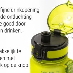 Drinkfles 500ml Groen - Sport Bidon Drinkbus - Tritan Hoge Kwaliteit King Mungo -Stroller shop 550x423 4
