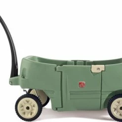 Step2 Wagon For Two Plus - Bolderkar Met 2 Zitjes Met Gordels Voor Kinderen - Kunststof Bolderwagen In Groen Met Duwstang - Voor Peuters En Kleuters -Stroller shop 550x426 3