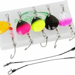 PredaCon Kunstaas Spinner Set 'Single Hook' Met Stalen Onderlijnen - 8-delig - Roofvis Blinker Set - Snoek, Forel & Baars Vissen - Spinners/Blinkers Hengelsport