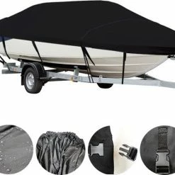 Merkloos Boothoes - Bootzeil - Afdekzeil Boot - Zwart - Maat AAA: 300-365 X 165 Cm -Stroller shop 550x464 1