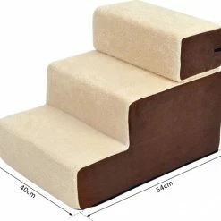 PawHut Hondentrap 3 Treden Kattentrap Huisdierentrap Huisdier Pluche Beige D06-004 21 PawHut Hondentrap 3 Treden Kattentrap Huisdierentrap Huisdier Pluche Beige D06-004 -Stroller shop 550x467 3