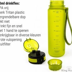 Drinkfles 500ml Groen - Sport Bidon Drinkbus - Tritan Hoge Kwaliteit King Mungo -Stroller shop 550x489 3