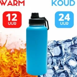 Quality Needz Drinkfles - Aqua Blue - 1 Liter - Extra Dop Met Rietje & Drinktuit - Waterfles Met Rietje - Isoleerfles - BPA Vrij - Lekvrij -Stroller shop 550x492 10