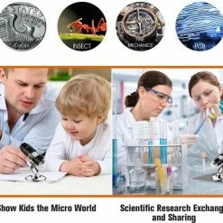 A.K.A. USB Digitale Microscoop, 50X Tot 1600X 8 LED Draagbare Pocket Handheld Vergroting Endoscoop Camera Met Stand Voor Kinderen Studenten Compatibel Met Android OTG-telefoon Windows 7 8 10 Linux M -Stroller shop 550x497 2