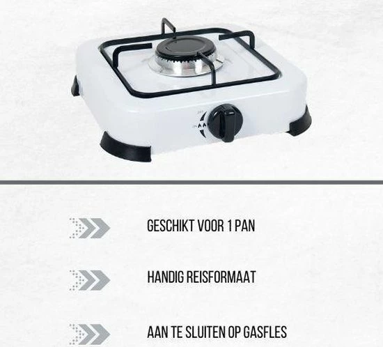 Orange85 Camping - Gaspit - Wit - 1 Pit - 26 Cm - Kamperen - Kooktoestel Camping - Koken 4 Orange85 Camping - Gaspit - Wit - 1 Pit - 26 Cm - Kamperen - Kooktoestel Camping - Koken - Afbeelding 2