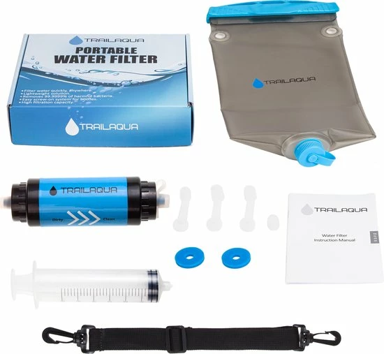 TrailAqua Waterfilter Survival 0.1Micron - Filtert Bacteriën - Snelle Drinkwaterfilter En Waterzuivering Met Waterzak Voor Outdoor, Kamperen, Preppen En Wandelen 5 TrailAqua Waterfilter Survival 0.1Micron - Filtert Bacteriën - Snelle Drinkwaterfilter En Waterzuivering Met Waterzak Voor Outdoor, Kamperen, Preppen En Wandelen - Afbeelding 3