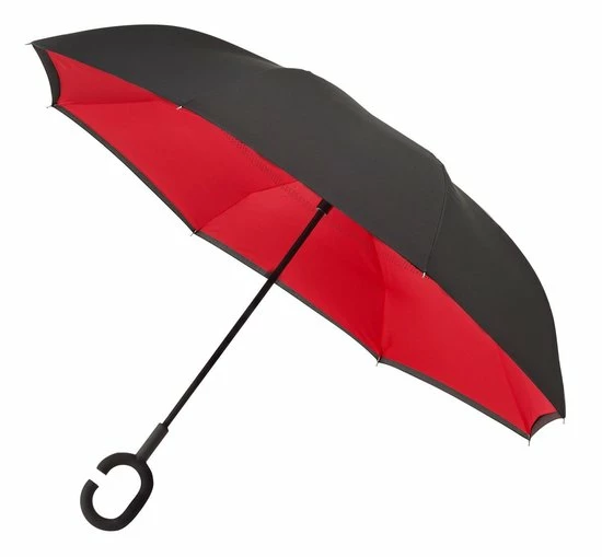 Merkloos Impliva RU-6 Inside Out Windproof Paraplu - Dubbeldoeks - Ø 107 Cm - Zwart/Rood 3 Merkloos Impliva RU-6 Inside Out Windproof Paraplu - Dubbeldoeks - Ø 107 Cm - Zwart/Rood