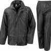 Result Zwart All Weather Regenpak Voor Volwassenen 2XL (46/56)