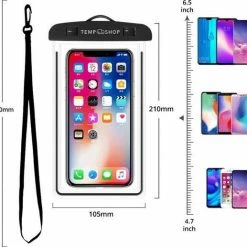 Tempshop Waterdichte Telefoonhoesjes Wit - Onderwater Hoesje Telefoon - Waterdichte Telefoonzakje – Bag – Drybag - Onderwater Hoesje Telefoon – Universeel Geschikt Voor Alle Smartphones - Waterdichte Telefoonhoesje -Stroller shop 550x517 5