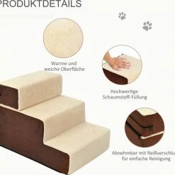 PawHut Hondentrap 3 Treden Kattentrap Huisdierentrap Huisdier Pluche Beige D06-004 23 PawHut Hondentrap 3 Treden Kattentrap Huisdierentrap Huisdier Pluche Beige D06-004 -Stroller shop 550x526 9