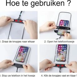 Tempshop Waterdichte Telefoonhoesjes Wit - Onderwater Hoesje Telefoon - Waterdichte Telefoonzakje – Bag – Drybag - Onderwater Hoesje Telefoon – Universeel Geschikt Voor Alle Smartphones - Waterdichte Telefoonhoesje -Stroller shop 550x528 6