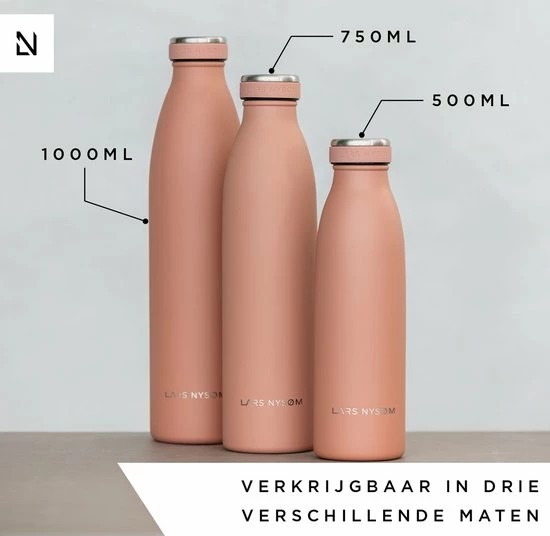 LARS NYSØM Roestvrijstalen Drinkfles 'Ren' 500ml Whispering Blue 9 LARS NYSØM Roestvrijstalen Drinkfles 'Ren' 500ml Whispering Blue - Afbeelding 7