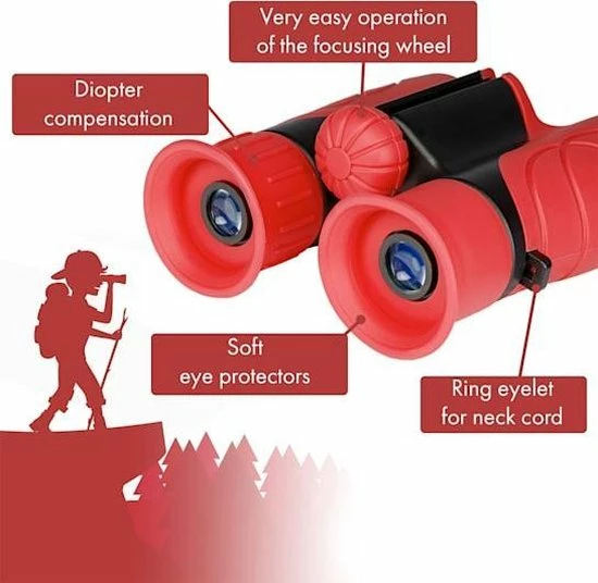 Flyweight Norsjo Verrekijker Voor Kinderen Vanaf 3 Jaar - 8 X Vergroting - Dioptriecorrectie - Kompas - Draagtas - 220g 5 Flyweight Norsjo Verrekijker Voor Kinderen Vanaf 3 Jaar - 8 X Vergroting - Dioptriecorrectie - Kompas - Draagtas - 220g - Afbeelding 3