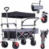 AREBOS Luxe Bolderkar Met Kap - Opvouwbare Handkar - Trolley Rood-grijs -Stroller shop 550x540 2