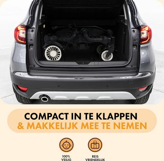 Deryan Luxe Sandy Bolderkar - Duo Buggy - Tandem Buggy - Opvouwbaar - Inklapbare Bolderwagen - Duo Kinderwagen - Cream 6 Deryan Luxe Sandy Bolderkar - Duo Buggy - Tandem Buggy - Opvouwbaar - Inklapbare Bolderwagen - Duo Kinderwagen - Cream - Afbeelding 4