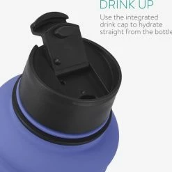 Navaris Fitness Drinkfles 1,3 Liter - Lichte Waterfles Van Roestvrij Staal Blauw - Grote Blauwe Waterfles RVS Voor Sport, Fitness, Yoga En Kamperen -Stroller shop 550x543 13