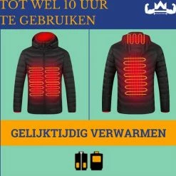 KingsPower Heated Jacket M Unisex - Incl. Powerbank - Elektrisch Verwarmde Winterjas Van Licht Polyester - Waterafstotend En Winddicht -Stroller shop 550x544 1