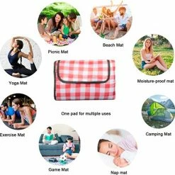 Fuegobird- Picknickdeken-200 X 200 Cm-Stranddeken- Opvouwbare Campingdeken- Waterdicht- Zanddichte Picknickmat- Draagbare Tuin-strandmat- Machinewasbaar- Voor Kamperen- Tuin- Park- Strand-geschikt Voor Kinderen's Kruipdeken (rood) -Stroller shop 550x545 10