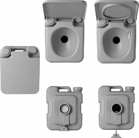 Crius Draagbaar Toilet - 20L Vuilwater - 10L Schoonwater - Met Pompje 4 Crius Draagbaar Toilet - 20L Vuilwater - 10L Schoonwater - Met Pompje - Afbeelding 2