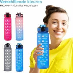 Mountain Lake™ Motivatie Waterfles – Motiverende Drinkfles Met Tijdmarkering – Drinkbeker Met Rietje - Bidon Volwassenen - 1 Liter 16 Mountain Lake™ Motivatie Waterfles – Motiverende Drinkfles Met Tijdmarkering – Drinkbeker Met Rietje - Bidon Volwassenen - 1 Liter -Stroller shop 550x548 14