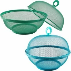 Vliegenkap Voedselkap Metaal 2 Delig - Foodcover - Set 2 Stuks Blauw En Groen - Flystopper
