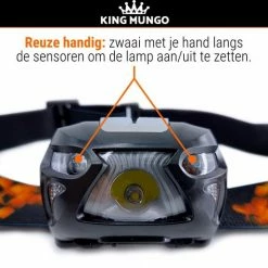 King Mungo Hoofdlamp LED Oplaadbaar - 200 Lumen - Grijs -Stroller shop 550x548 4