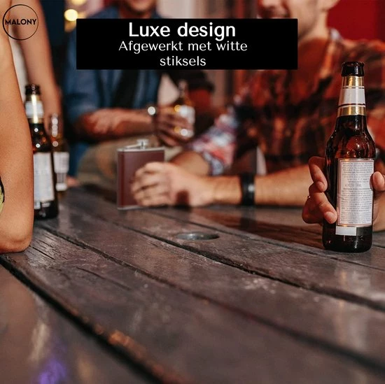 Malony Heupfles - RVS - 180 Ml - Veldfles - Drinkfles - Flacon - PU Leer - Compact - Donker Bruin 5 Malony Heupfles - RVS - 180 Ml - Veldfles - Drinkfles - Flacon - PU Leer - Compact - Donker Bruin - Afbeelding 3