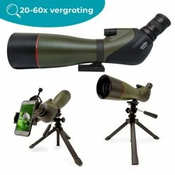 Vultus Spotting Scope – 20-60x80 – Monokijker Verrekijker - Monoculair Met Statief – Vogelkijker Inclusief Handstrap – Verrekijker Vogelsspotten – Monokijker Verrekijker – Vultus Casus