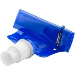 Merkloos Waterfles Met Haakje - Waterzak - Opvouwbaar - 450ml - Blauw -Stroller shop 550x550 168
