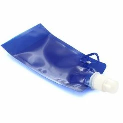 Merkloos Waterfles Met Haakje - Waterzak - Opvouwbaar - 450ml - Blauw -Stroller shop 550x550 169