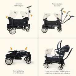 Deryan Luxe Sandy Bolderkar - Duo Buggy - Tandem Buggy - Opvouwbaar - Inklapbare Bolderwagen - Duo Kinderwagen - Cream 20 Deryan Luxe Sandy Bolderkar - Duo Buggy - Tandem Buggy - Opvouwbaar - Inklapbare Bolderwagen - Duo Kinderwagen - Cream -Stroller shop 550x550 220