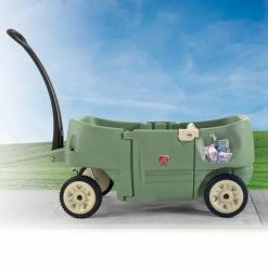 Step2 Wagon For Two Plus - Bolderkar Met 2 Zitjes Met Gordels Voor Kinderen - Kunststof Bolderwagen In Groen Met Duwstang - Voor Peuters En Kleuters -Stroller shop 550x550 257